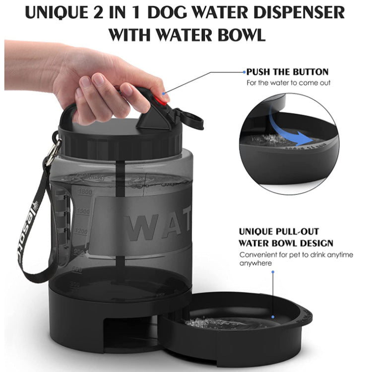 Amazon Bestseller 2.2L Dog Water Bottle, Large Capacity, Outdoor Sports Water Bottle, Outdoor Cat and Dog Water Bottle