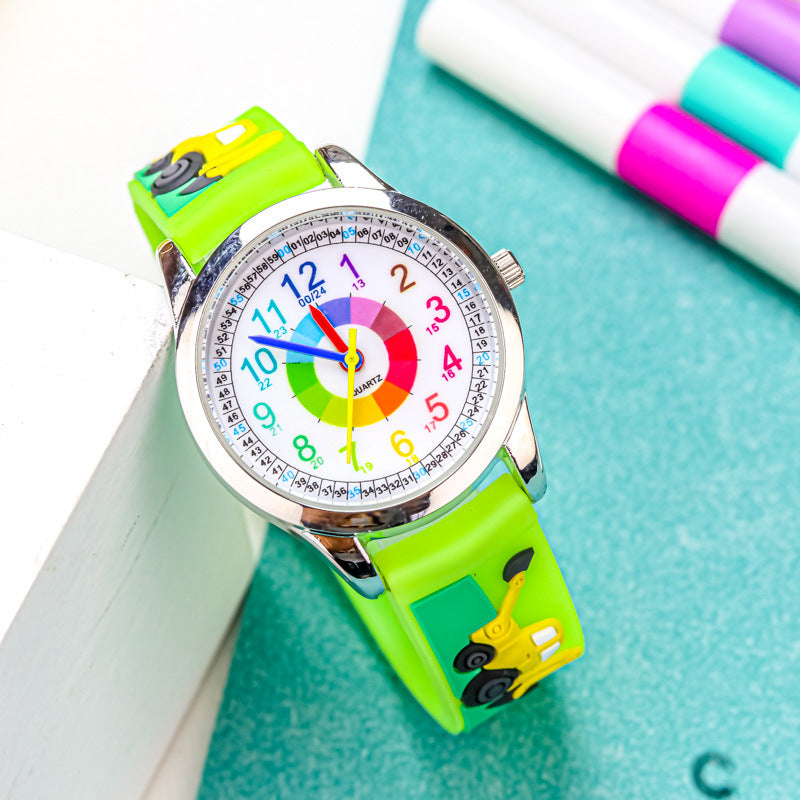 Kids' Black Quartz Watch - Waterproof, 34mm