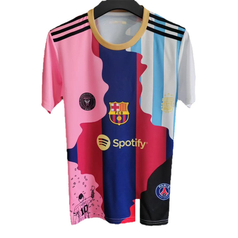 Men's Short-Sleeve Football Jersey - Polyester, Striped