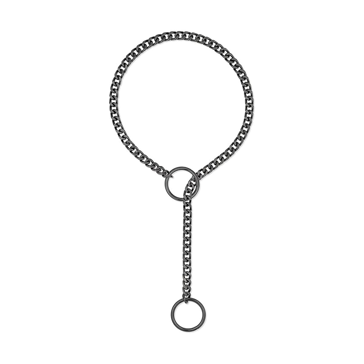 Amazon Style Wide Y Ring Sliding Chain Necklace Handmade Punk Cuban Stainless steel Chain Necklace