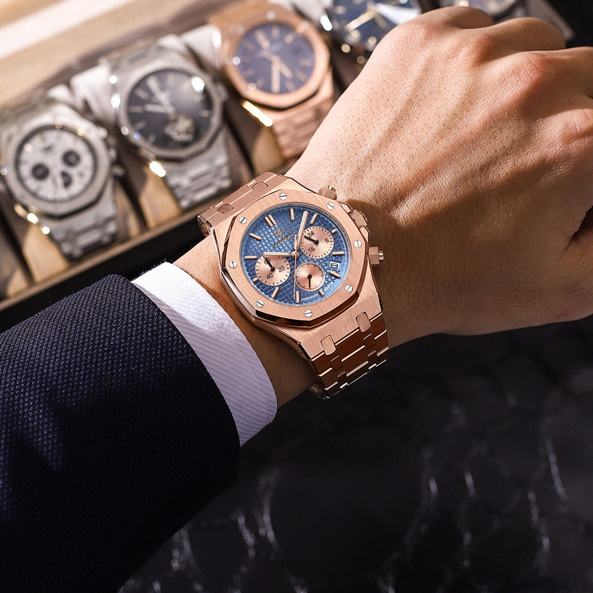 Men's Multi-Function Quartz Watch - Waterproof, Luminous