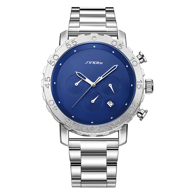 SINOBI Men's Chronograph Quartz Watch – Steel | Aladinae