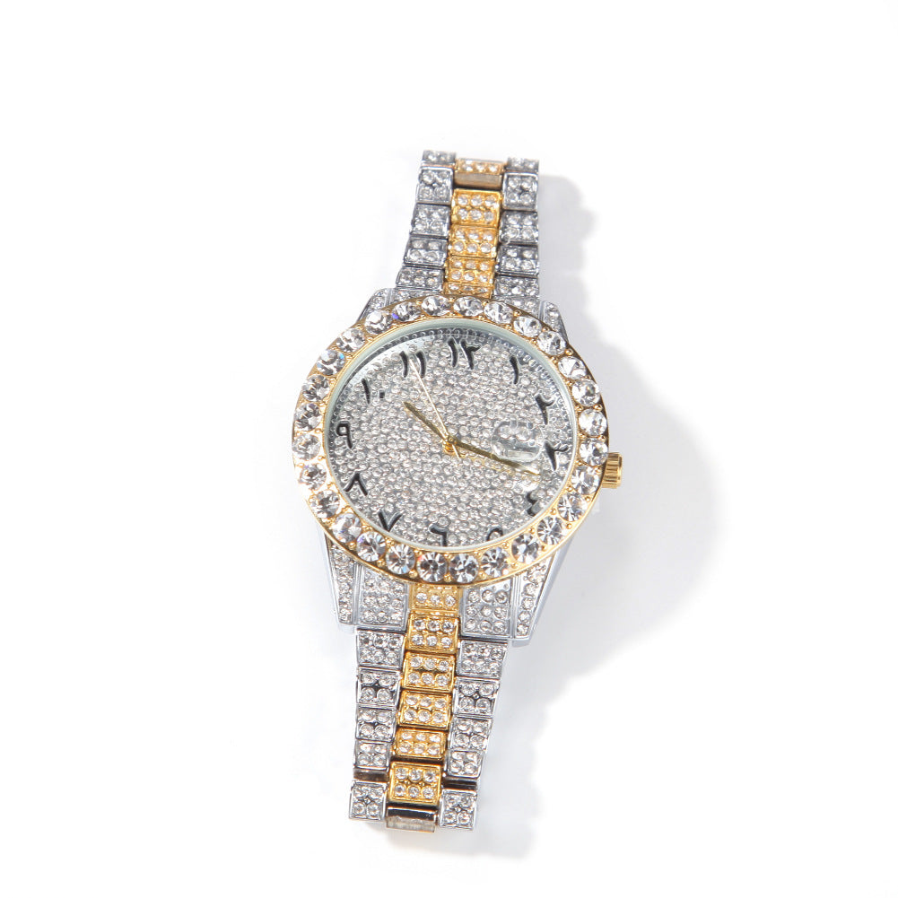 Unisex Two-Tone Large Dial Watch - Calendar, Waterproof