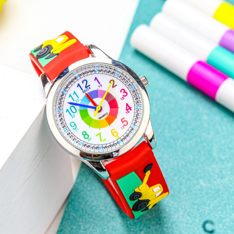 Kids' Black Quartz Watch - Waterproof, 34mm