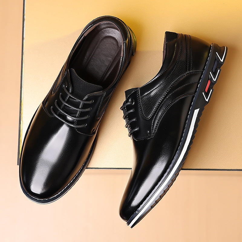 Men's Dark Brown Leather Work Shoes | Aladinae