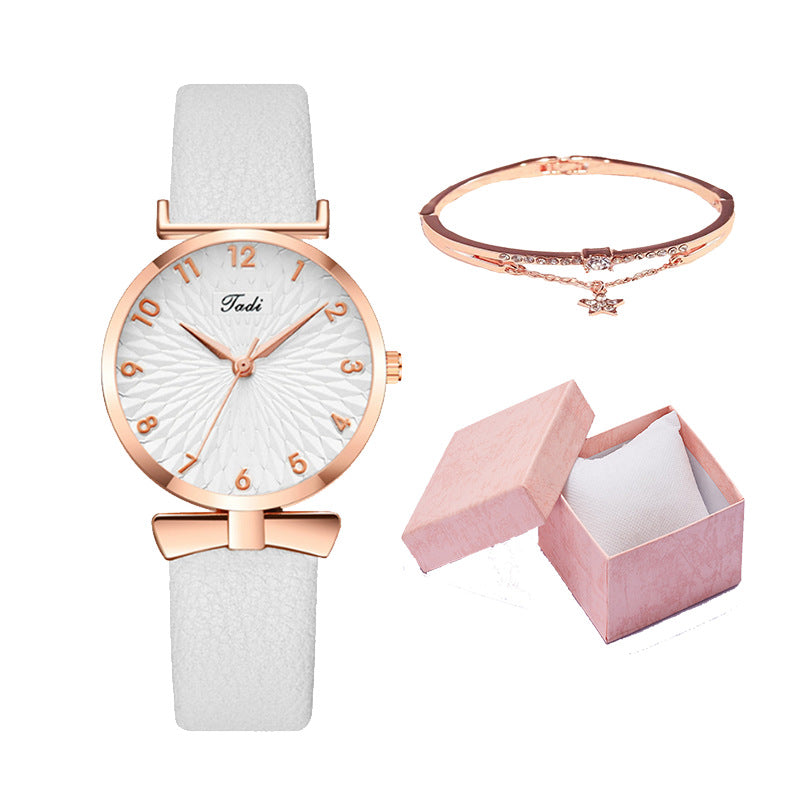 Women's Light Blue Watch and Bracelet Set - Quartz