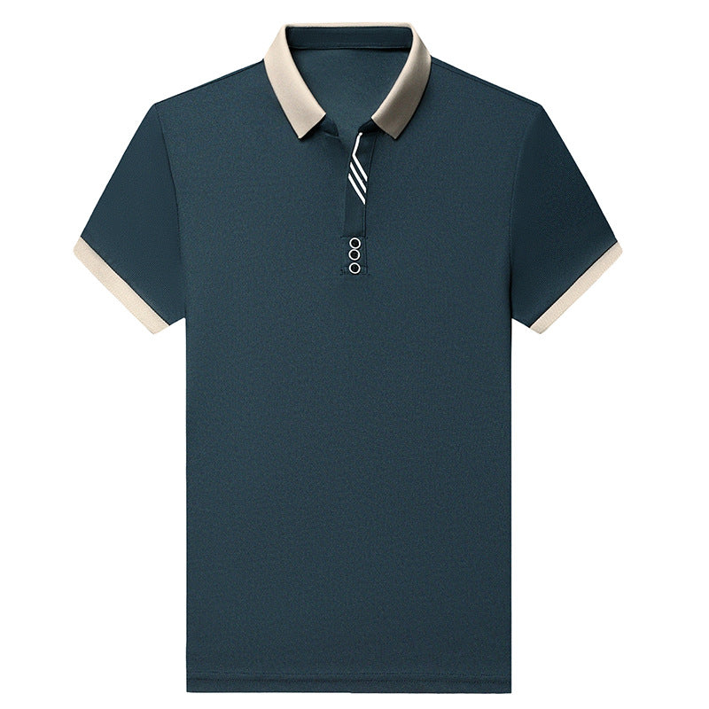 Men's White Waffle Knit Polo Shirt - Short Sleeve