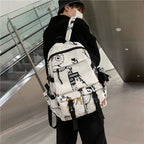 School bag for boys, junior high school students, Korean version, large capacity, high school backpack, personalized graffiti school bag, female, simple campus backpack
