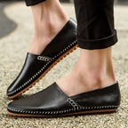 Men's Genuine Cowhide Slip-On Loafers – Large | Aladinae