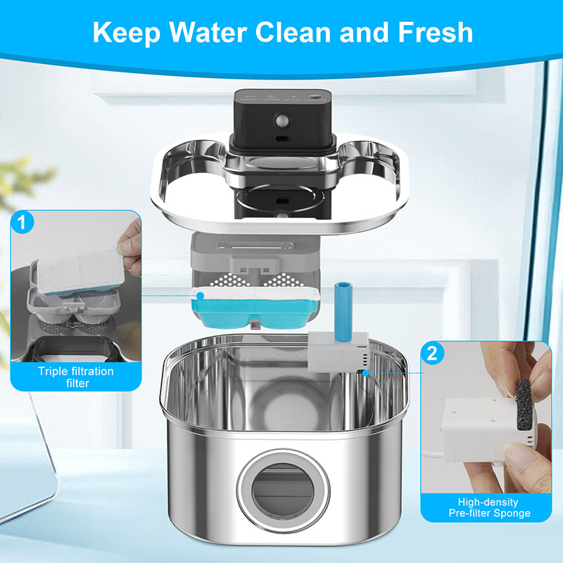 Amazon Pet Water Fountain Rectangular Dual-Wing Filter Cartridge Activated Carbon Resin Multi-Filter Cat Water Feeder Filter Cartridge