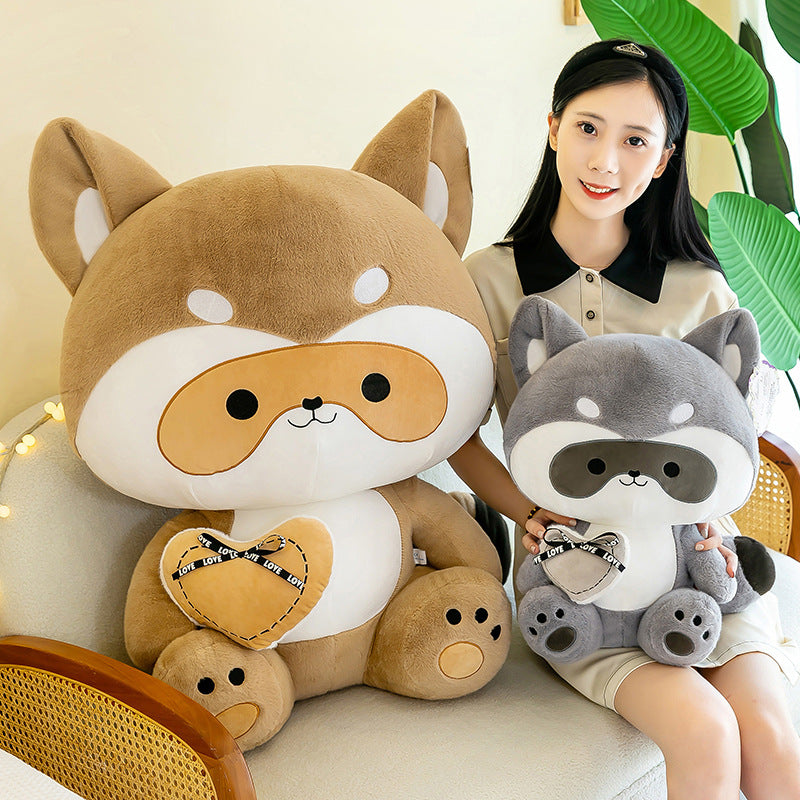 Love Raccoon Doll Plush Toy Cute Children Girl Large Doll Comfort Pillow Doll Birthday Gift