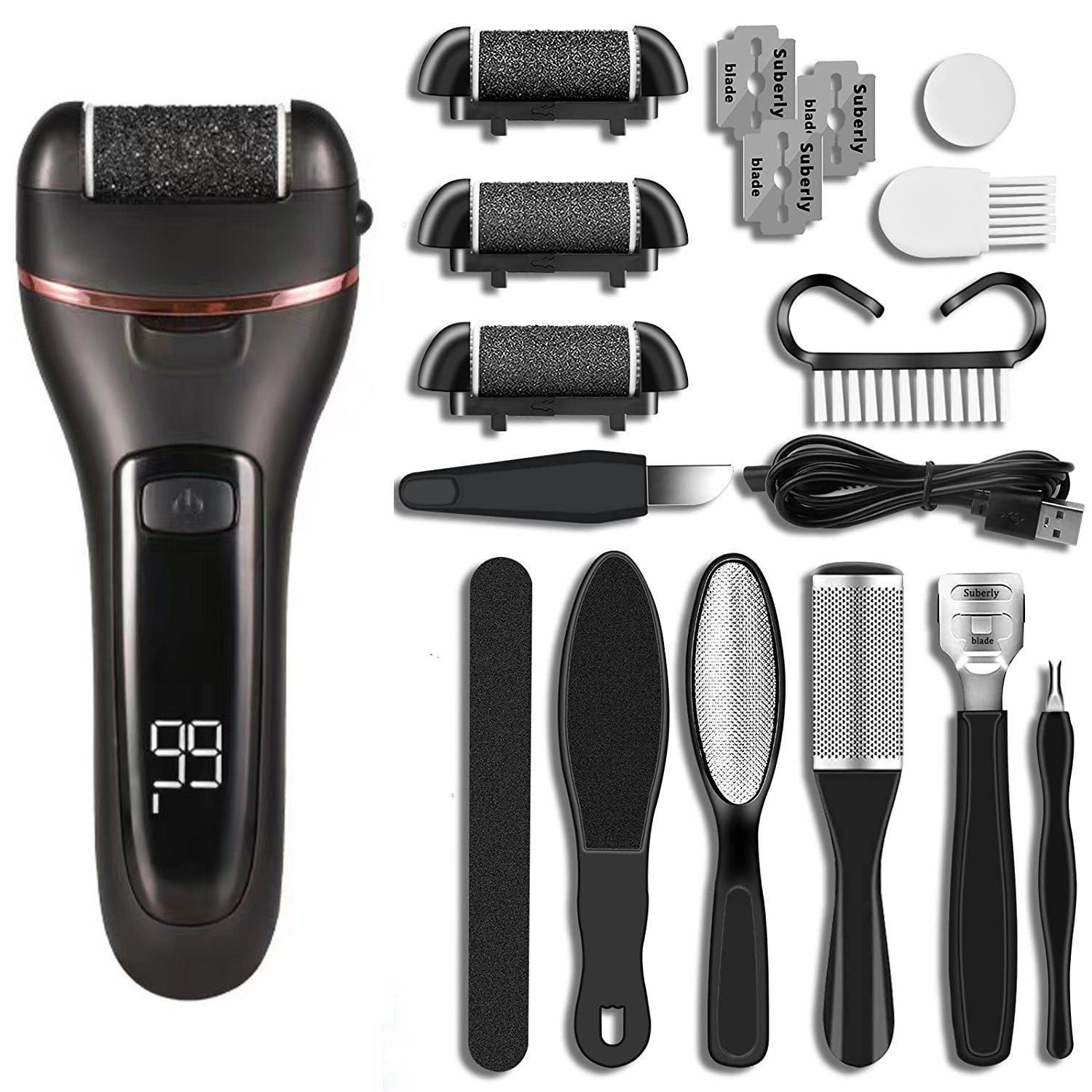 Cross-border electric foot grinder, automatic rechargeable foot skin remover, callus grinding knife, pedicure machine, drop shipping