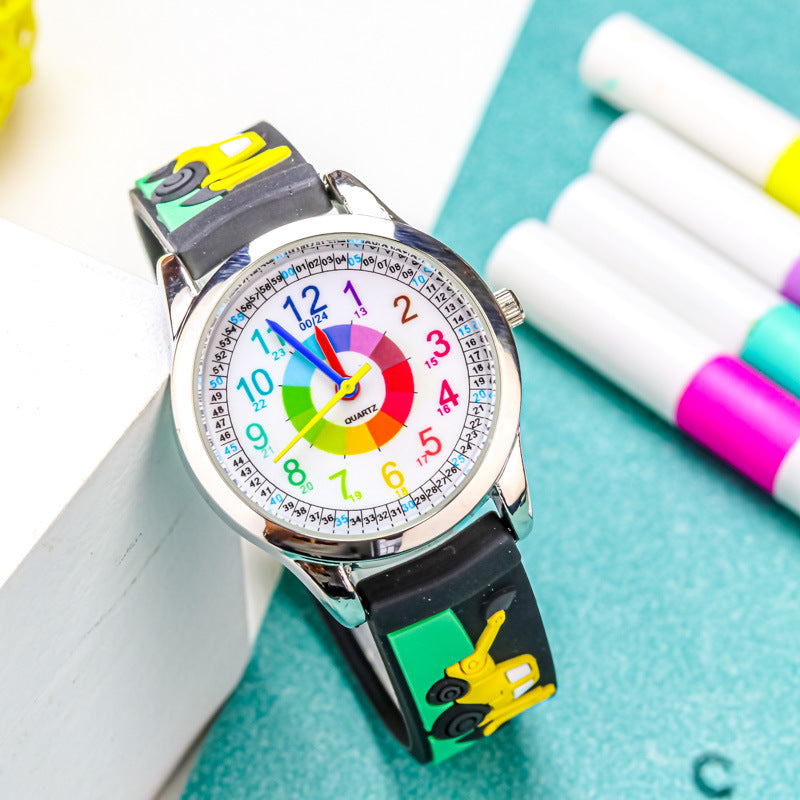 Kids' Black Quartz Watch - Waterproof, 34mm