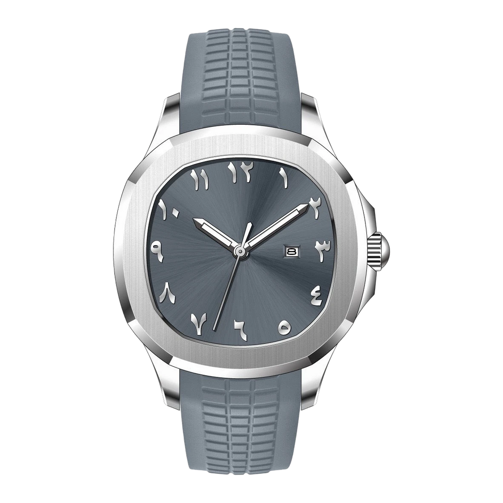 Men's Arabic Dial Sports Watch – Silicone Strap & Quartz | Aladinae