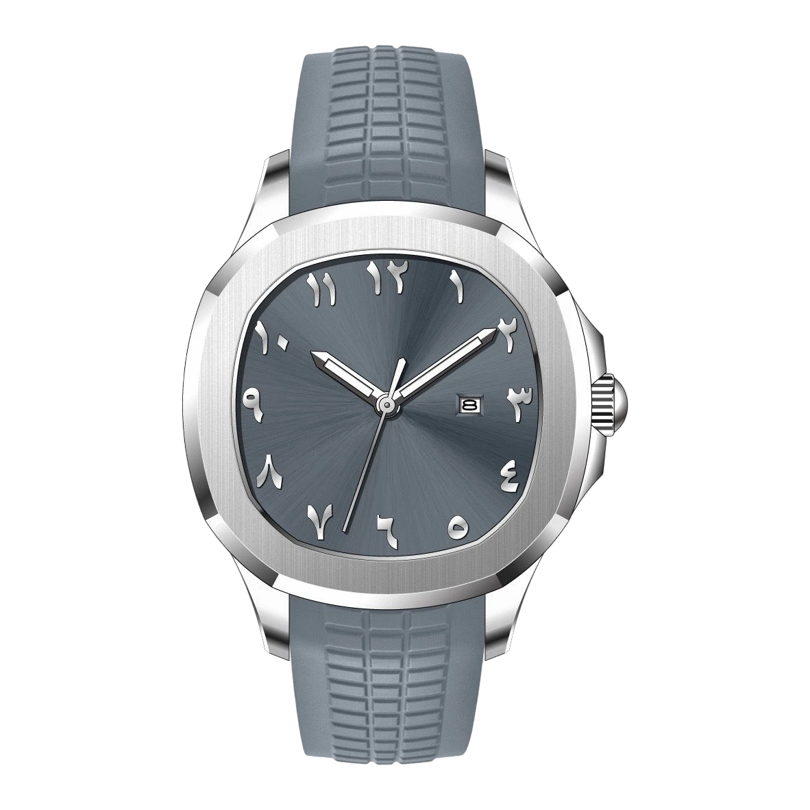 Men's Arabic Dial Sports Watch – Silicone Strap & Quartz | Aladinae