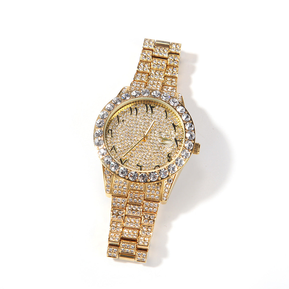 Unisex Two-Tone Large Dial Watch - Calendar, Waterproof