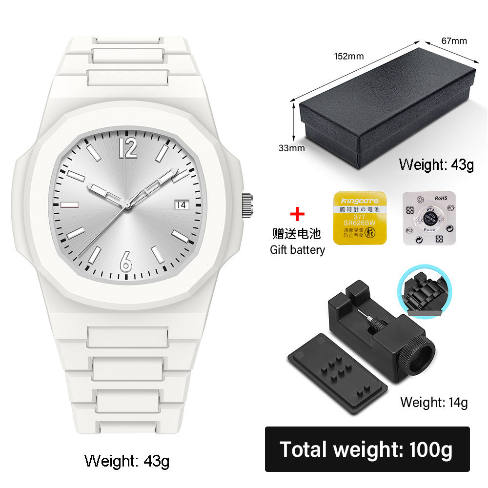Women's Large Dial Watch - Plastic Strap