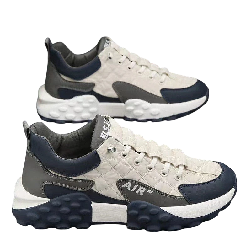Men's Khaki Thick Sole Casual Sneakers | Aladinae