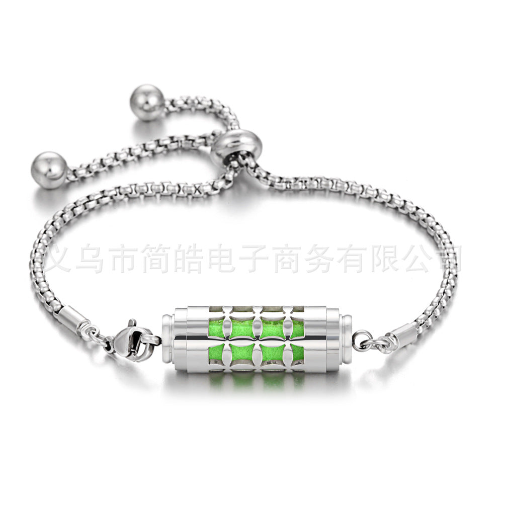 Stainless steel aromatherapy bracelet bracelet essential oil perfume diffuser bracelet adjustable titanium steel bracelet couple jewelry