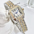 Women's Gold White Square Watch - World Time, Alloy