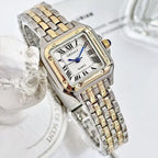 Women's Gold White Square Watch - World Time, Alloy
