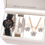 Women's White Heart-Design Quartz Watch - Silicone Strap