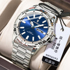 Men's Green Dual Calendar Quartz Watch - Waterproof
