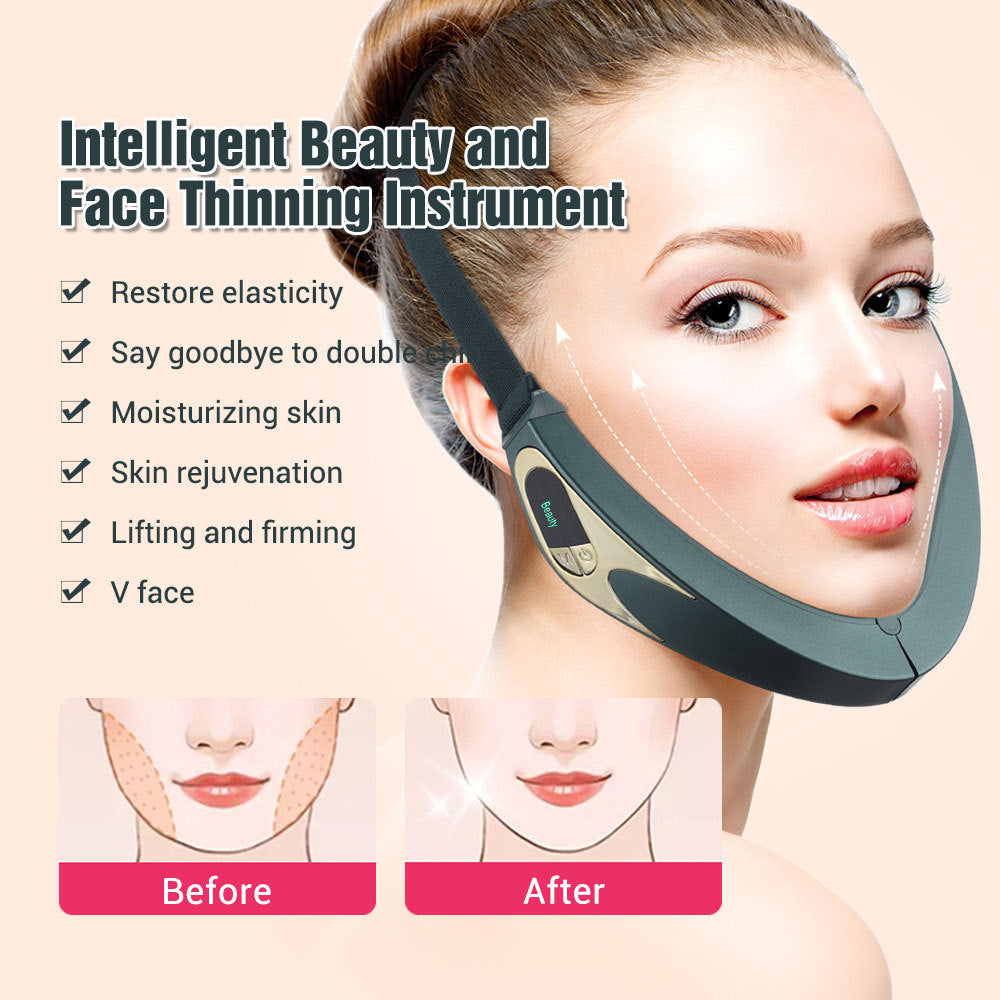 Cross-border new micro-face-lifting instrument, beauty and face-lifting tool, 6 modes, 9 gears, hot compress, wireless remote control, intelligent massage