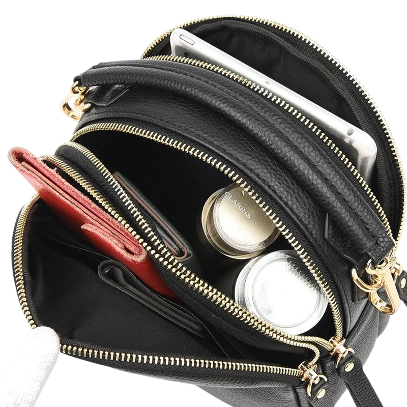 2023 new simple first layer cowhide backpack women's versatile genuine leather multi-layer lightweight high-end small backpack