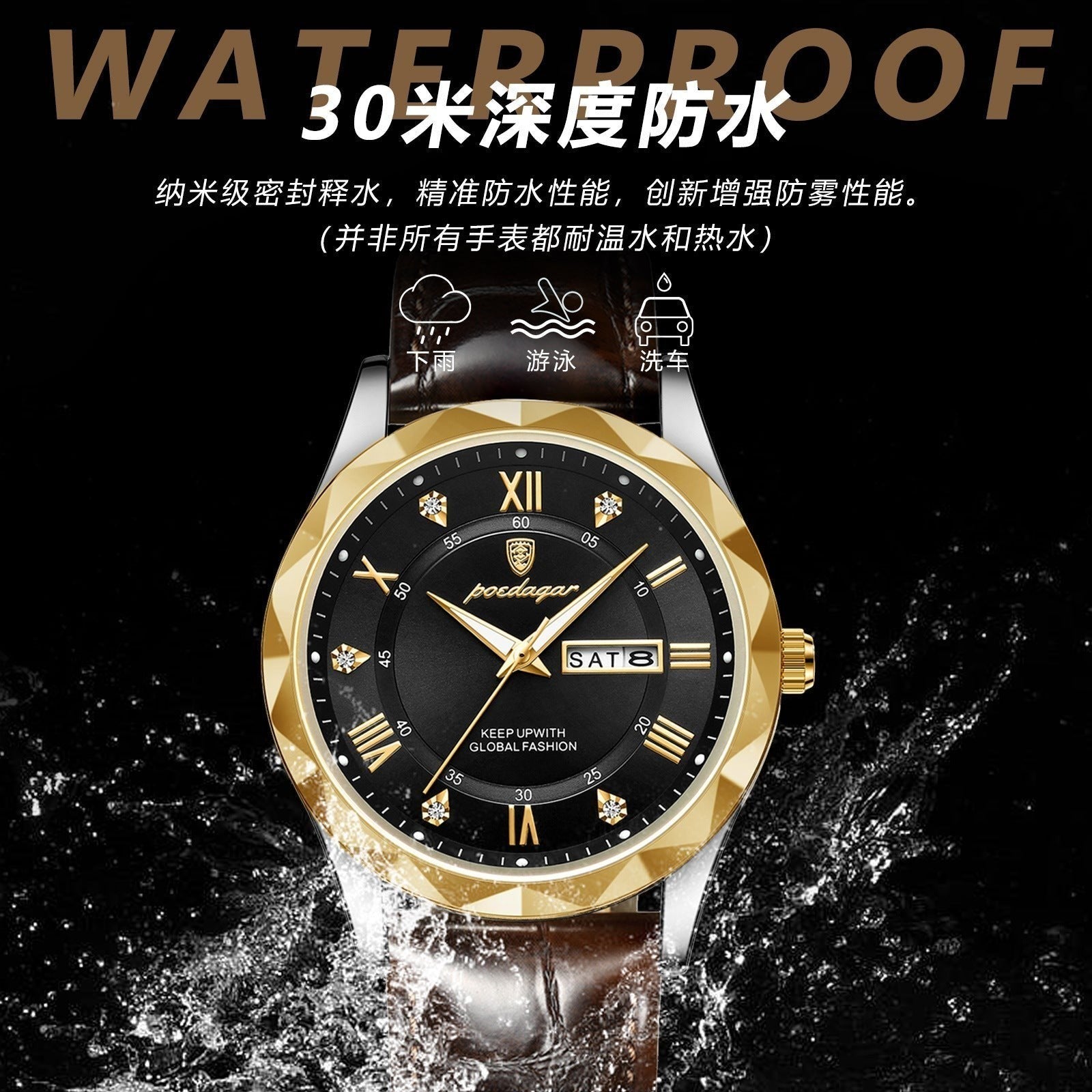Swiss-Style Men's Dual Calendar Quartz Watch | Aladinae