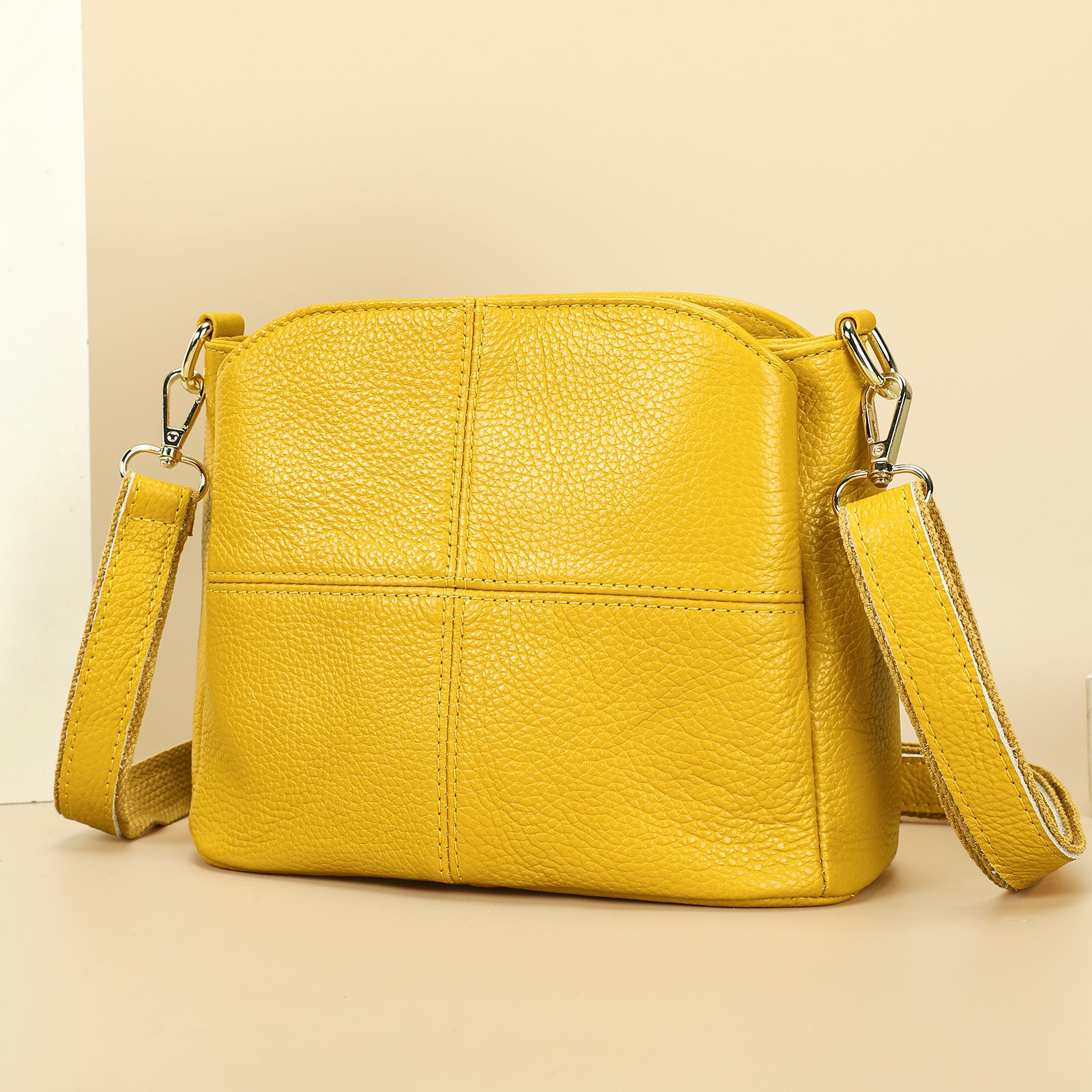 Multifunctional genuine leather handbag messenger bag for women, large capacity, high-grade first-layer cowhide versatile messenger bag for women