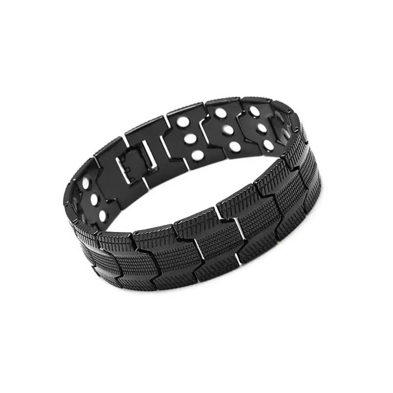 Amazon Hot Selling European and American Cross-Border Twill Antique Red Copper Men's Bracelet, Three Rows of Magnets Bracelet Wholesale