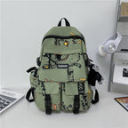 School bag for boys, junior high school students, Korean version, large capacity, high school backpack, personalized graffiti school bag, female, simple campus backpack