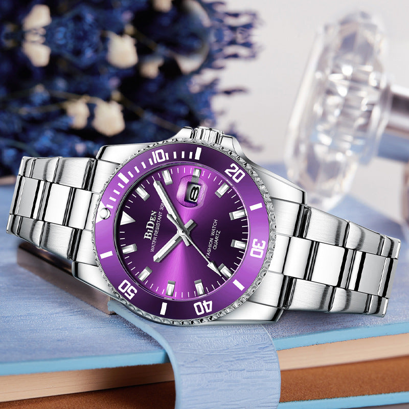 BIDEN Women's Purple Dial Quartz Watch | Aladinae