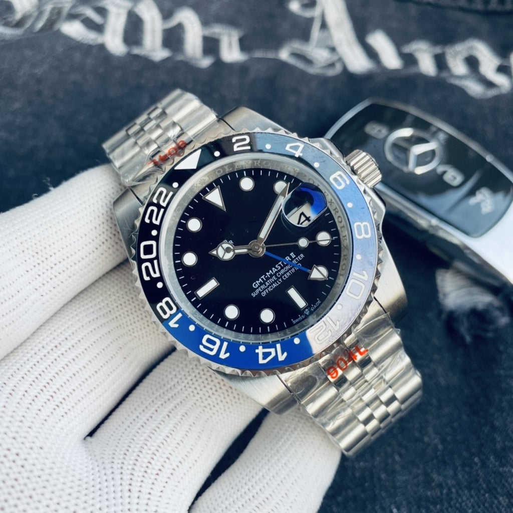 Rolex Cola bezel GMT-Master automatic mechanical watch for men, Inter Milan CLEANVS, sapphire crystal.