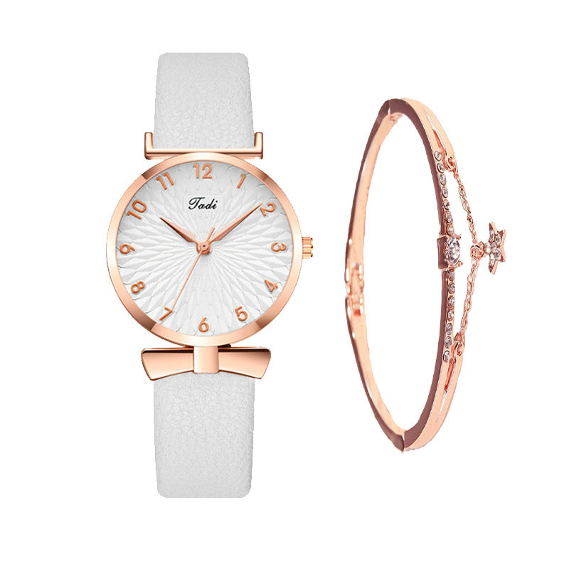 Women's Light Blue Watch and Bracelet Set - Quartz