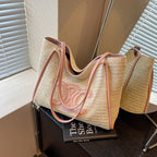 Women's straw bag, 2025 summer new arrival, handmade woven basket bag, vacation beach bag, shoulder bag, underarm bag.