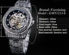 Men's Black Silver Automatic Mechanical Watch - Steel Strap