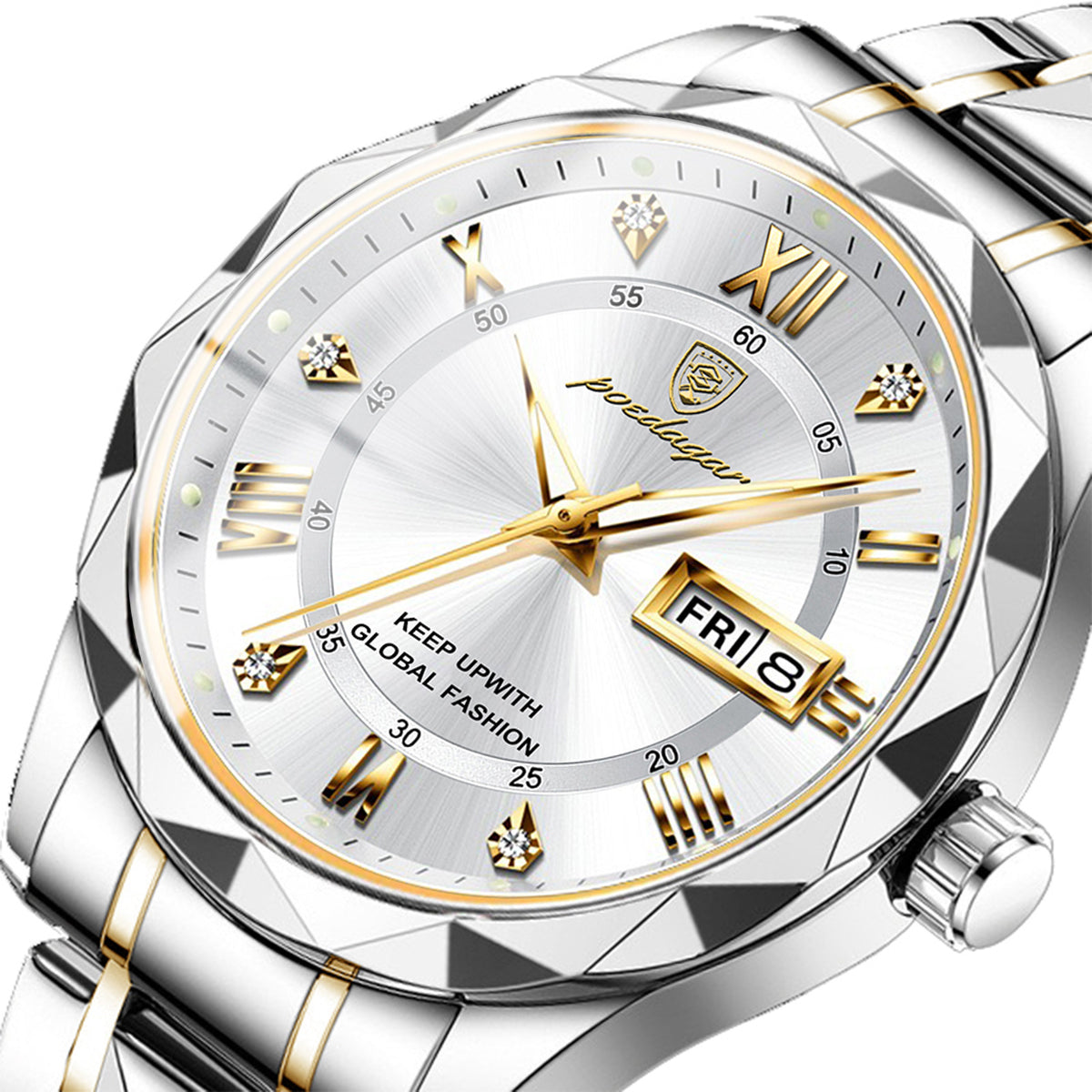 Men's Dual Calendar Luminous Quartz Watch - Waterproof