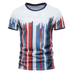 Men's Vertical Stripe 3D Print Casual T-Shirt | Aladinae
