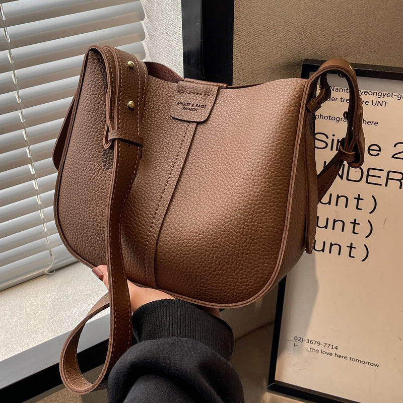 Cross-border all-match small bag for women 2025 spring and summer new fashion shoulder messenger bag retro commuter mother-and-child bucket bag
