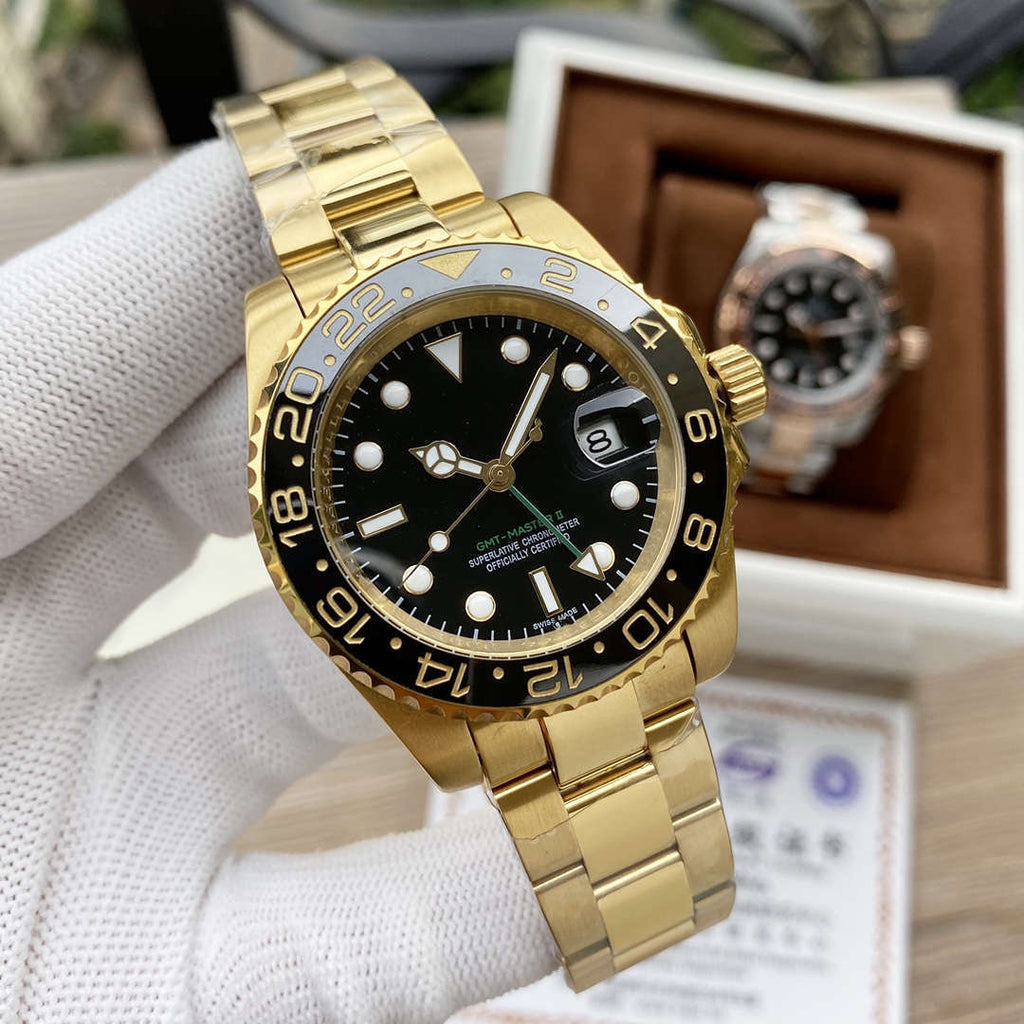 Rolex Cola bezel GMT-Master automatic mechanical watch for men, Inter Milan CLEANVS, sapphire crystal.
