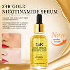 English version 24k gold niacinamide anti-wrinkle essence liquid refined pores brightening hyaluronic acid gold foil skin care