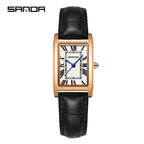 Men's Coffee Silver Rectangular Watch - Roman Numerals