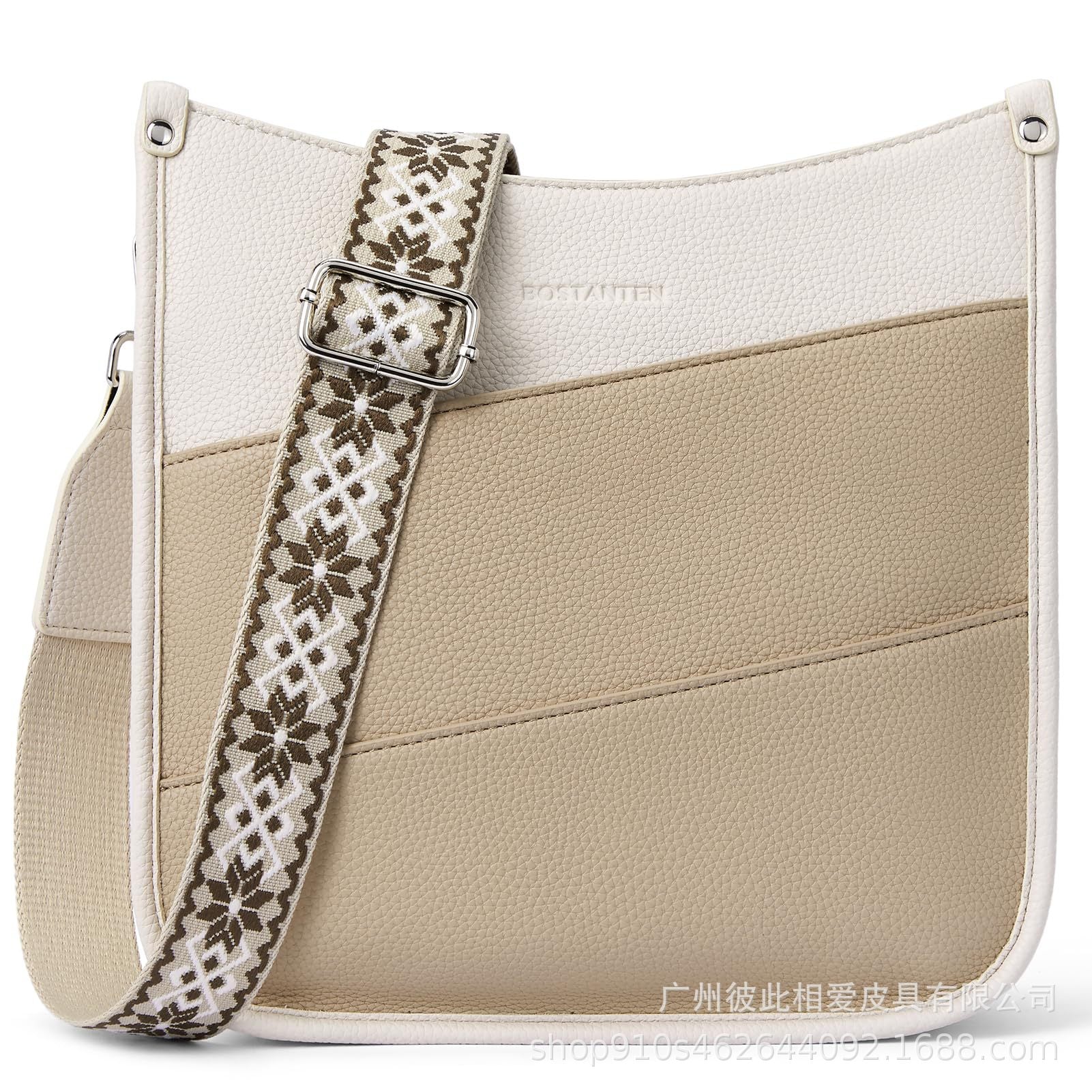 Amazon European and American retro solid color matching shoulder bag messenger bag webbing messenger bag shoulder strap large capacity multifunctional