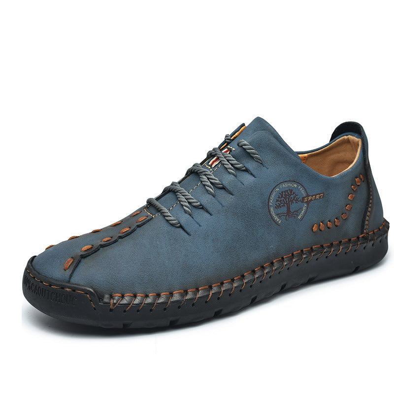 Men's Handmade Leather Lace-Up Loafers