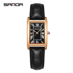 Men's Coffee Silver Rectangular Watch - Roman Numerals