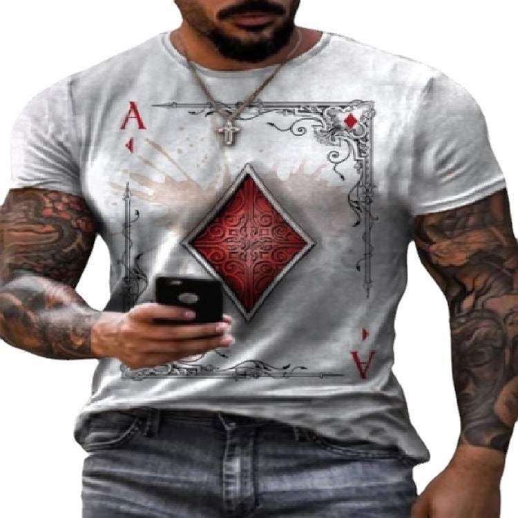Men's Playing Card Print Casual T-Shirt | Aladinae