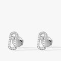 French niche design, Meijia 925 sterling silver full diamond stud earrings for women, plated with 18K gold, understated luxury, Hepburn style earrings.