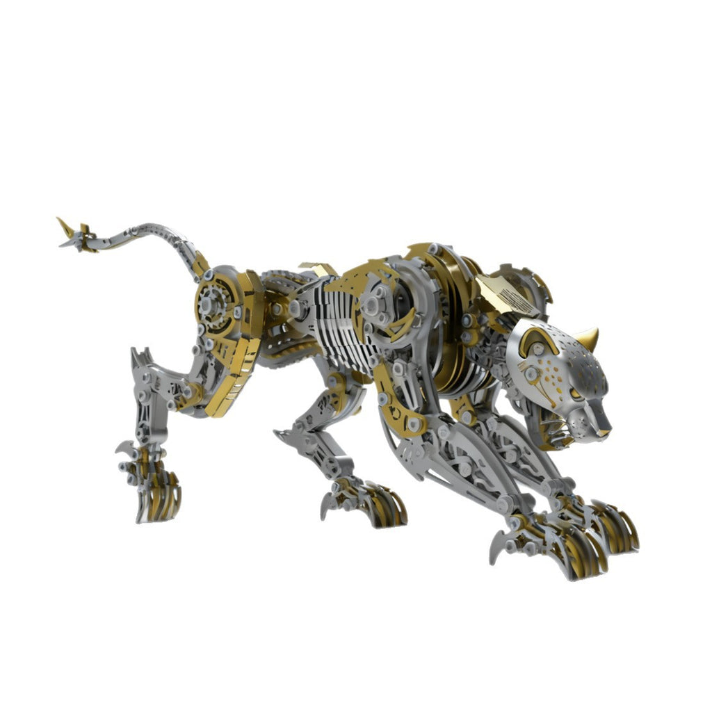 High-end metal assembly mechanical cheetah model, 3D stereoscopic handmade assembly toy model, gift for boys.